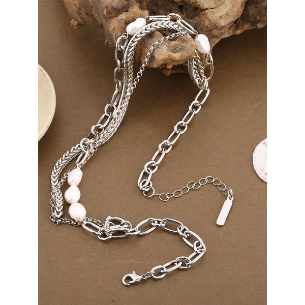 chains 2021 design natural freshwater pearl multilayer necklace chocker jewelry for women gifts, Silver
chains 2021 design natural freshwater pearl multilayer necklace chocker jewelry for women gifts, Silver