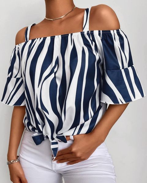 women's blouses & shirts women stripped print cold shoulder blouse femme casual bell sleeve shirt office lady outfits tunic plus size, White
women's blouses & shirts women stripped print cold shoulder blouse femme casual bell sleeve shirt office lady outfits tunic plus size, White