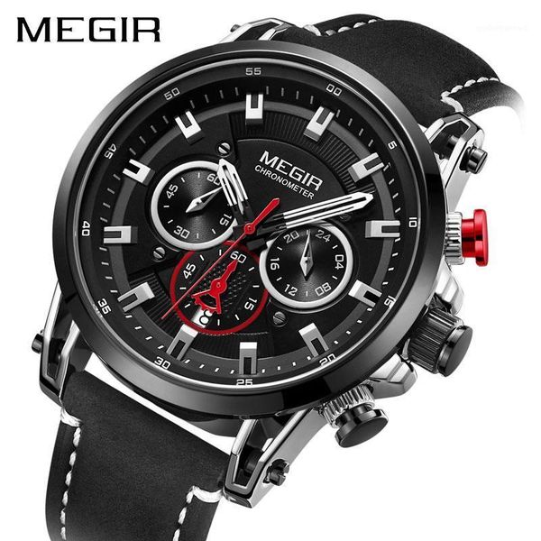 wristwatches megir casual sport watches for men black military leather wrist watch man clock fashion chronograph wristwatch, Slivery;brown
wristwatches megir casual sport watches for men black military leather wrist watch man clock fashion chronograph wristwatch, Slivery;brown