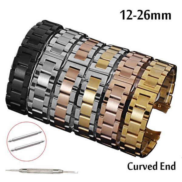 watch bands curved end stainless steel band 12 14 16 17 18 19 20 21 22mm 24 26mm strap butterfly clasp wrist bracelet watchband, Black;brown
watch bands curved end stainless steel band 12 14 16 17 18 19 20 21 22mm 24 26mm strap butterfly clasp wrist bracelet watchband, Black;brown