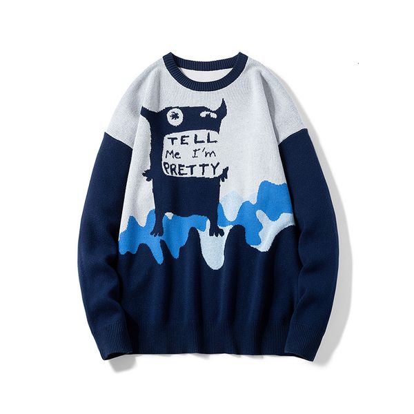 men's sweaters knitted sweater with cartoons, men's clothing vintage cotton, retro, hip hop, couple, loose, round collar, pullover, White;black
men's sweaters knitted sweater with cartoons, men's clothing vintage cotton, retro, hip hop, couple, loose, round collar, pullover, White;black