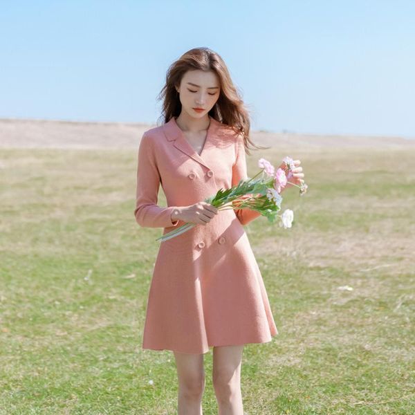 casual dresses vintage knitted cotton pink long sleeve short mini dress women spring autumn double breasted, Black;gray
casual dresses vintage knitted cotton pink long sleeve short mini dress women spring autumn double breasted, Black;gray