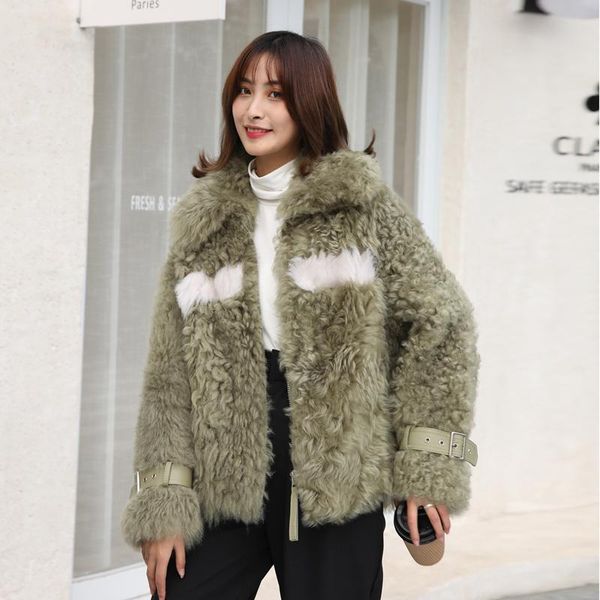 women's fur & faux streetwear natural female real coat 100% wool jacket women clothes 2021 korean vintage double faced overcoat 20393, Black
women's fur & faux streetwear natural female real coat 100% wool jacket women clothes 2021 korean vintage double faced overcoat 20393, Black