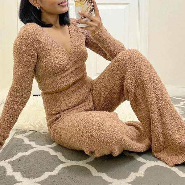 women's two piece pants autumn winter fashion casual lamb wool set 2021 style women warm criss-cross lacing v-neck elastic waist, White
women's two piece pants autumn winter fashion casual lamb wool set 2021 style women warm criss-cross lacing v-neck elastic waist, White