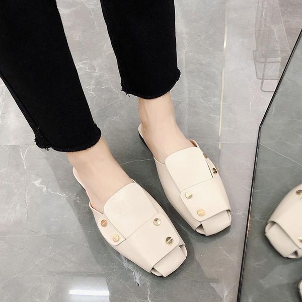 slippers square head rivet half women wear 2021 korean version of the wild flat bottom lazy muller, Black
slippers square head rivet half women wear 2021 korean version of the wild flat bottom lazy muller, Black