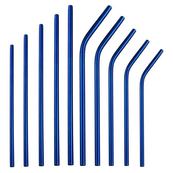 drinking straws 100pcs bend blue 304 stainless steel reusable metal straw straight fruit juice with cleaning brush
drinking straws 100pcs bend blue 304 stainless steel reusable metal straw straight fruit juice with cleaning brush