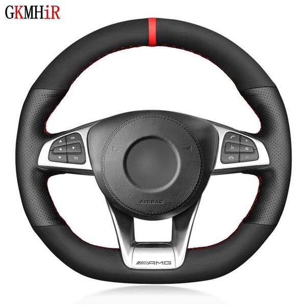 black genuine leather suede car steering wheel covers braids for mercedes-benz a 45 c e s 43 63 cla amg cls slc gla gle gls317k
black genuine leather suede car steering wheel covers braids for mercedes-benz a 45 c e s 43 63 cla amg cls slc gla gle gls317k