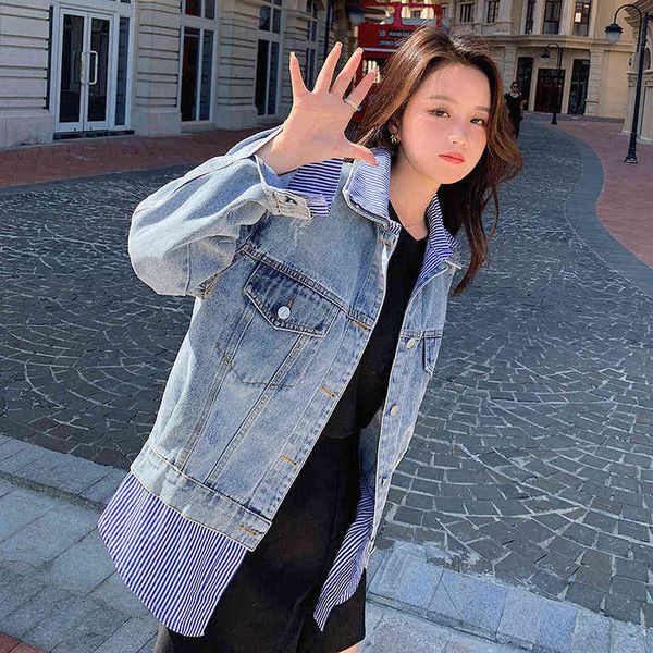 main promotion casual loose korean shirt stitched denim coat n8601 p120 control 175, Black;brown
main promotion casual loose korean shirt stitched denim coat n8601 p120 control 175, Black;brown