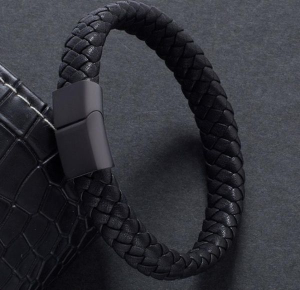 selling fashion men's braided leather bracelet simple style black stainless steel magnetic buckle jewelry gift charm bracelets, Golden;silver
selling fashion men's braided leather bracelet simple style black stainless steel magnetic buckle jewelry gift charm bracelets, Golden;silver