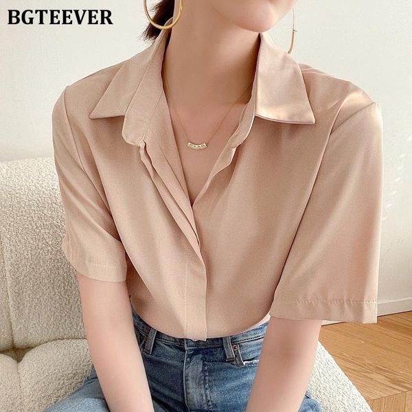 women's blouses & shirts bgteever casual turn-down collar ladies solid elegant loose short sleeve female 2021 summer women pullovers, White
women's blouses & shirts bgteever casual turn-down collar ladies solid elegant loose short sleeve female 2021 summer women pullovers, White