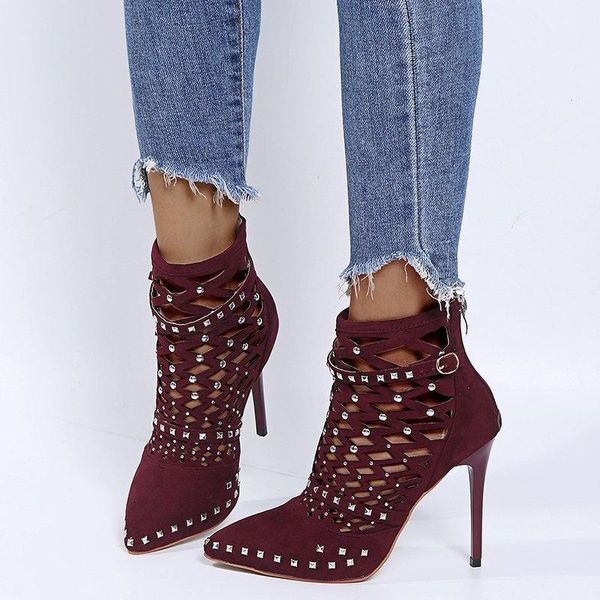 sandals rivet high heel women pumps pointed toe breathable ankle boots stiletto solid color shoes zapatillas mujer, Black
sandals rivet high heel women pumps pointed toe breathable ankle boots stiletto solid color shoes zapatillas mujer, Black