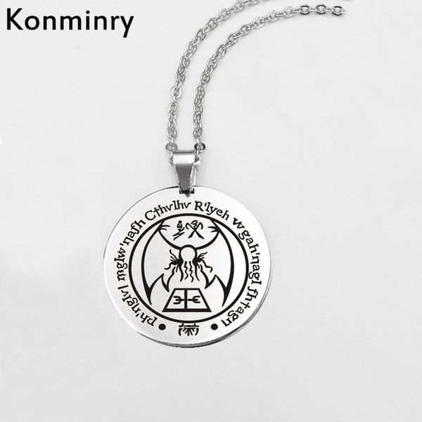 pendant necklaces konminry cthulhu r'lyeh sigil h.p. stainless steel necklace round chain for women men gifts, Silver
pendant necklaces konminry cthulhu r'lyeh sigil h.p. stainless steel necklace round chain for women men gifts, Silver