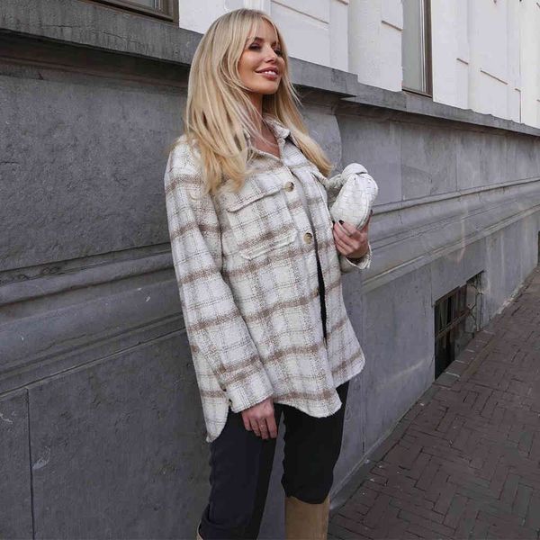 jackets autumn winter jacket checked coat long sleeves oversized thicken casual fashion women coats, Black;brown
jackets autumn winter jacket checked coat long sleeves oversized thicken casual fashion women coats, Black;brown