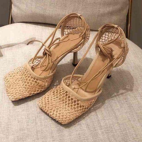 sandals fishnet hollow high heel women square toe lace ankle strap 2021 summer party shoes mujer, Black
sandals fishnet hollow high heel women square toe lace ankle strap 2021 summer party shoes mujer, Black