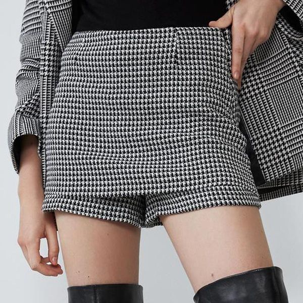 women's shorts rr slim women fashion casual houndstooth short elegant zipper skirt female ladies iq, White;black
women's shorts rr slim women fashion casual houndstooth short elegant zipper skirt female ladies iq, White;black
