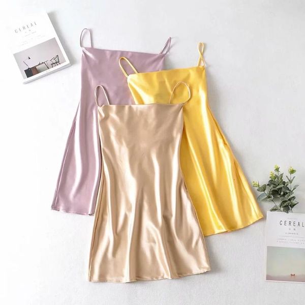casual dresses slash collar backless bright satin sling dress woman vintage spaghetti strap a line like silk short base, Black;gray
casual dresses slash collar backless bright satin sling dress woman vintage spaghetti strap a line like silk short base, Black;gray
