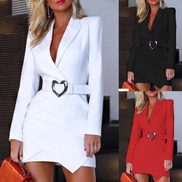 casual dresses fashion women white blazer dress solid turn down neck long sleeve overlap hem brief office lady workwear vestidos, Black;gray
casual dresses fashion women white blazer dress solid turn down neck long sleeve overlap hem brief office lady workwear vestidos, Black;gray