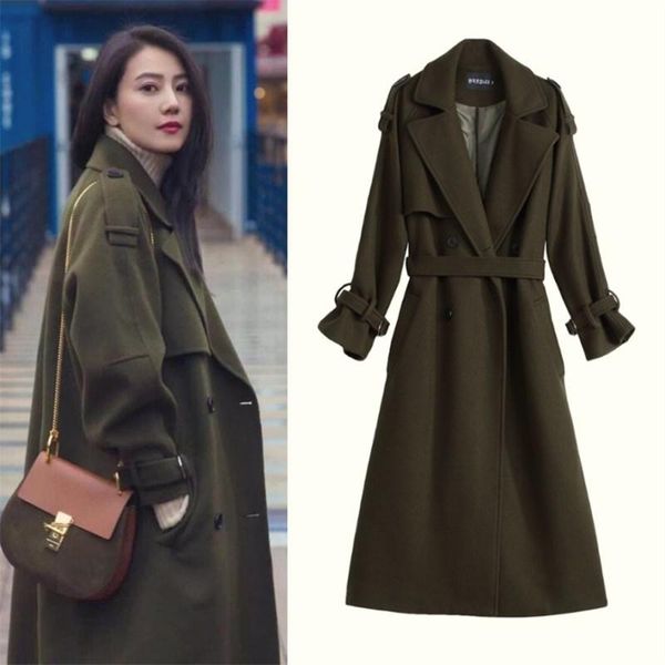 women's wool & blends woolen cloth coat star of fund 2021 autumn winters in same army green female 3653 with stripes, Black
women's wool & blends woolen cloth coat star of fund 2021 autumn winters in same army green female 3653 with stripes, Black