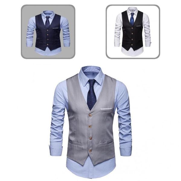 men's suits & blazers soft texture fashion single-breasted male suit vest breathable waistcoat slim fit for prom, White;black
men's suits & blazers soft texture fashion single-breasted male suit vest breathable waistcoat slim fit for prom, White;black