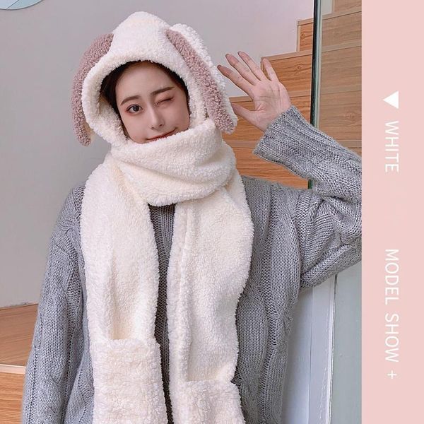 women winter ear hat scarf female autumn warm 3-in-1 plush long ears gloves &t8 outdoor hats, Black;white
women winter ear hat scarf female autumn warm 3-in-1 plush long ears gloves &t8 outdoor hats, Black;white