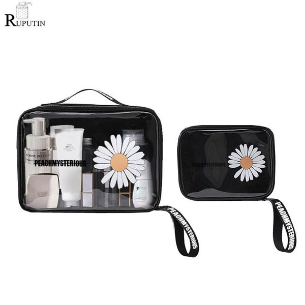 1pcs transparent travel cosmetic bags pvc waterproof women makeup bag woman daisy portable storage wash toiletries organizer
1pcs transparent travel cosmetic bags pvc waterproof women makeup bag woman daisy portable storage wash toiletries organizer
