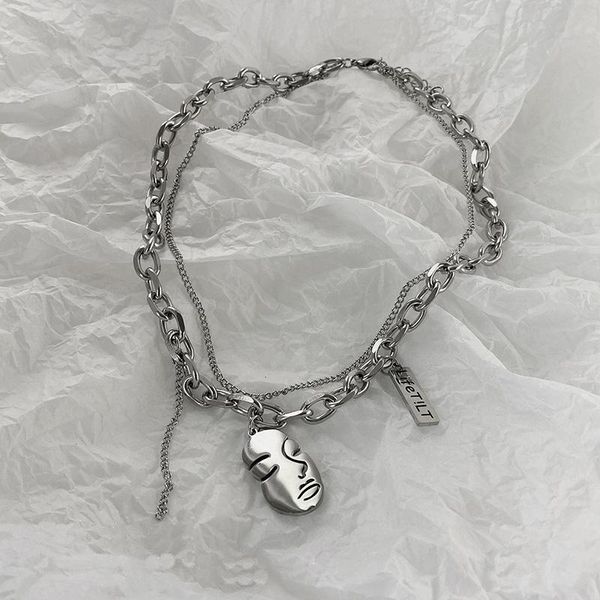chains classical design hollow-out portrait face necklace ins hip hop clavicle chain double layer personality kpop accessories, Silver
chains classical design hollow-out portrait face necklace ins hip hop clavicle chain double layer personality kpop accessories, Silver