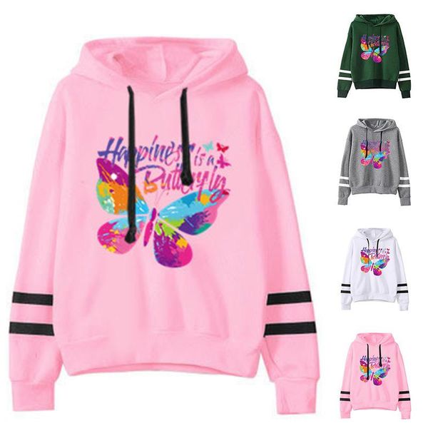 women's hoodies & sweatshirts women hoodie happy is butterfly printed double striped long sleeve fleece sweatshirt with hat girls pullo, Black
women's hoodies & sweatshirts women hoodie happy is butterfly printed double striped long sleeve fleece sweatshirt with hat girls pullo, Black