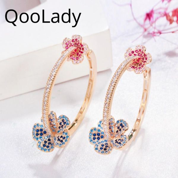 hoop & huggie qoolady sweet flower blue red cz crystal gold color big circle round earrings women fashion party jewelry e260, Golden;silver
hoop & huggie qoolady sweet flower blue red cz crystal gold color big circle round earrings women fashion party jewelry e260, Golden;silver
