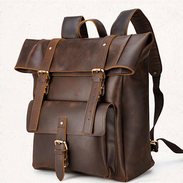 retro crazy horse leather men backpack large capacity 17-inch computer bag outdoor laptravel backpacks cowhide school bags
retro crazy horse leather men backpack large capacity 17-inch computer bag outdoor laptravel backpacks cowhide school bags