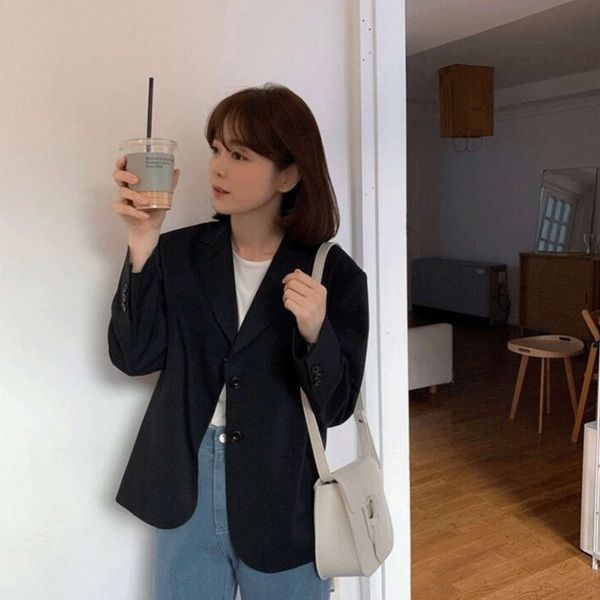 women's jackets coats 2021 spring south korea design sense minority fashion versatile short interview suit 4mzl, Black;brown
women's jackets coats 2021 spring south korea design sense minority fashion versatile short interview suit 4mzl, Black;brown