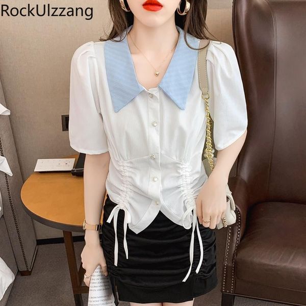 women's blouses & shirts side tie bow string adjust length ruched pearls button slim shirt ladies summer fashion chiffon blouse blusas, White
women's blouses & shirts side tie bow string adjust length ruched pearls button slim shirt ladies summer fashion chiffon blouse blusas, White