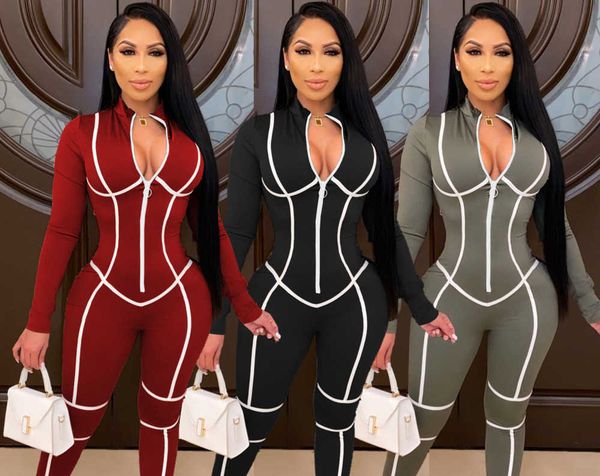 sm9116 women's fashion casual autumn and winter solid color zipper slim long sleeve sports jumpsuit, Black;white
sm9116 women's fashion casual autumn and winter solid color zipper slim long sleeve sports jumpsuit, Black;white