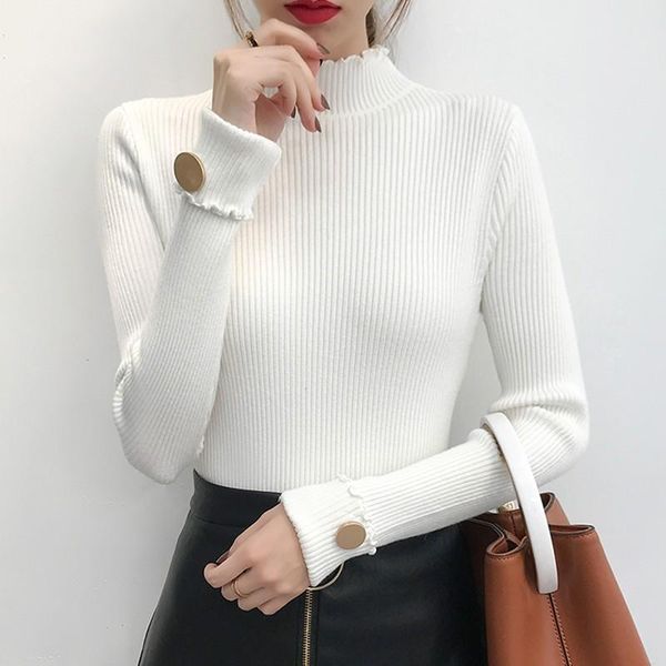 women's sweaters casual turtleneck women sweater high elastic solid 2021 fall winter fashion slim knitted pullovers, White;black
women's sweaters casual turtleneck women sweater high elastic solid 2021 fall winter fashion slim knitted pullovers, White;black