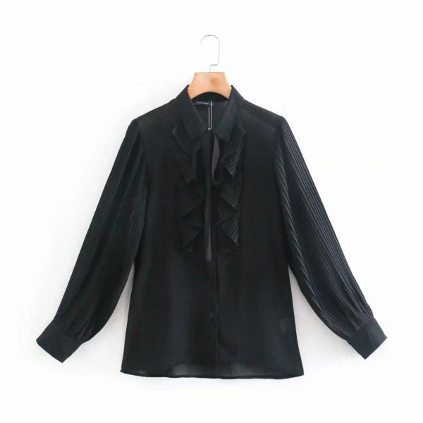 summer women cascading ruffle black chiffon blouse female long sleeve shirt casual lady loose blusas s8876 210430, White
summer women cascading ruffle black chiffon blouse female long sleeve shirt casual lady loose blusas s8876 210430, White