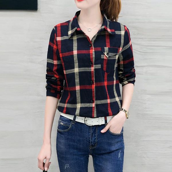 plaid shirt women korean casual long sleeve sweet button shirts fashion blouses style blusas women's &, White
plaid shirt women korean casual long sleeve sweet button shirts fashion blouses style blusas women's &, White