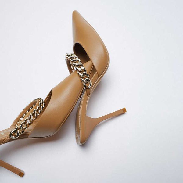 2021 new women's chain belt mules shoes brown stiletto elegant pointed toe mary jane shoes for female plus size y0611, Black
2021 new women's chain belt mules shoes brown stiletto elegant pointed toe mary jane shoes for female plus size y0611, Black
