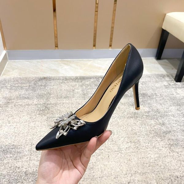 dress shoes autumn pointed white butterfly rhinestone stiletto high heel bridal wedding shallow mouth party single women, Black
dress shoes autumn pointed white butterfly rhinestone stiletto high heel bridal wedding shallow mouth party single women, Black