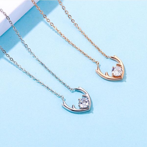 chain necklace for women antlers pendant stainless steel fashion rose gold jewelry neck gifts woman accessories necklaces, Silver
chain necklace for women antlers pendant stainless steel fashion rose gold jewelry neck gifts woman accessories necklaces, Silver