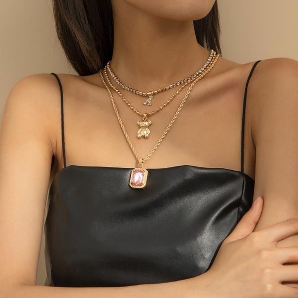 chains 2021 vintage creative metal bear letters pendant necklaces for women hollow fashion simple necklace set female jewelry, Silver
chains 2021 vintage creative metal bear letters pendant necklaces for women hollow fashion simple necklace set female jewelry, Silver