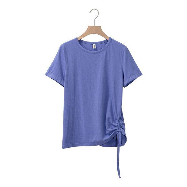 o neck short sleeve women t shirts draw string chic girls knitting slim basic irregular for ladies m3039, White
o neck short sleeve women t shirts draw string chic girls knitting slim basic irregular for ladies m3039, White
