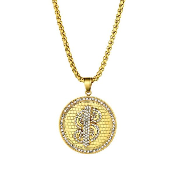 hip hop street trendy men's necklace us dollar rotating gold color stainless steel chain pendant for men necklaces, Silver
hip hop street trendy men's necklace us dollar rotating gold color stainless steel chain pendant for men necklaces, Silver