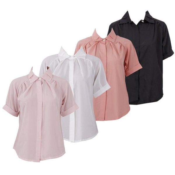 women's blouses & shirts summer solid color chiffon short-sleeved casual shirt turn down collar pleated regular professional, White
women's blouses & shirts summer solid color chiffon short-sleeved casual shirt turn down collar pleated regular professional, White