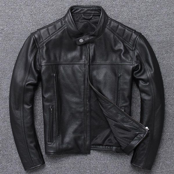 men's leather & faux clothes slim layer cowhide handsome motorcycle jacket stand collar short korean version single, Black
men's leather & faux clothes slim layer cowhide handsome motorcycle jacket stand collar short korean version single, Black