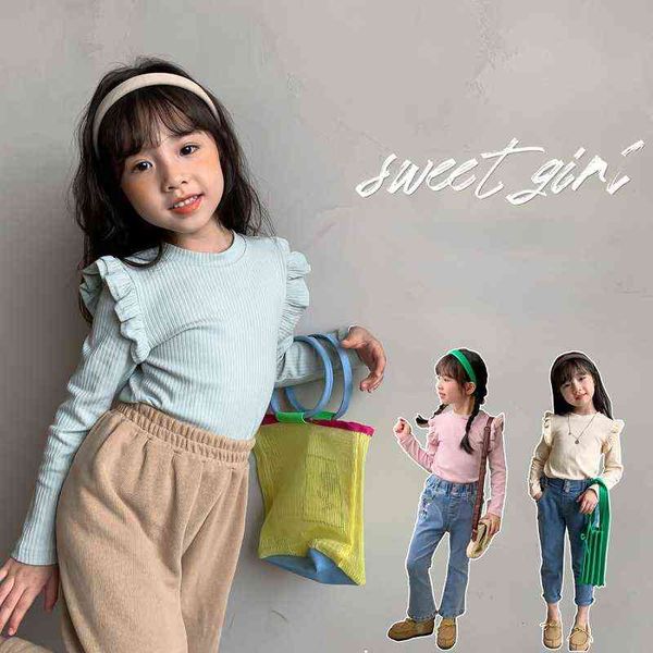2021 autumn new arrival girls long sleeve t shirt kids ribbed cotton kids clothes ruffles blouse girls clothes g1209, Blue
2021 autumn new arrival girls long sleeve t shirt kids ribbed cotton kids clothes ruffles blouse girls clothes g1209, Blue
