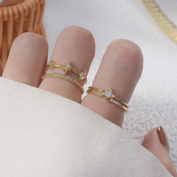 cluster rings delicate jewelry 14k gold plated adjustable crystal for women luxury star cubic zircon engagement, Golden;silver
cluster rings delicate jewelry 14k gold plated adjustable crystal for women luxury star cubic zircon engagement, Golden;silver
