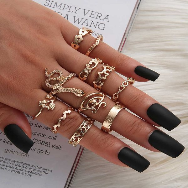 ring 11pcs/set boho star snake knuckle s set for women eye flower shape geometric finger girls fashion jewelry gift, Golden;silver
ring 11pcs/set boho star snake knuckle s set for women eye flower shape geometric finger girls fashion jewelry gift, Golden;silver