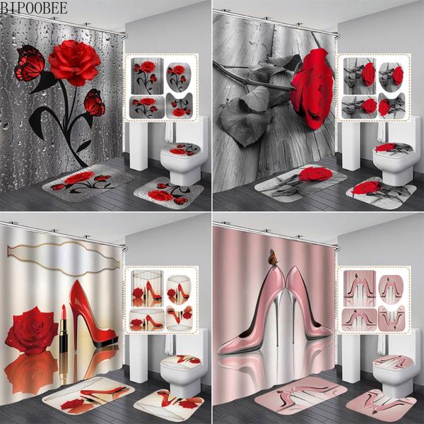 red rose&butterfly high heels bathroom non-slip mat set durable waterproof shower curtain pedestal carpet lid toilet cover rugs curtains
red rose&butterfly high heels bathroom non-slip mat set durable waterproof shower curtain pedestal carpet lid toilet cover rugs curtains