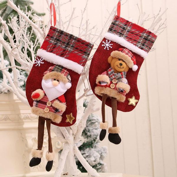 christmas decorations cute stockings socks hanging linen long-legged year home party decoration
christmas decorations cute stockings socks hanging linen long-legged year home party decoration