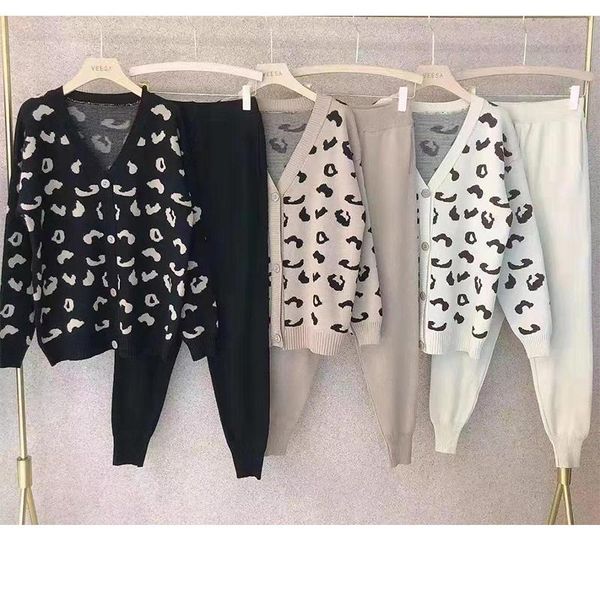 women's two piece pants knitted suit 2021 autumn and winter single-breasted leopard print cardigan + slim trousers two-piece fashion cl, White
women's two piece pants knitted suit 2021 autumn and winter single-breasted leopard print cardigan + slim trousers two-piece fashion cl, White
