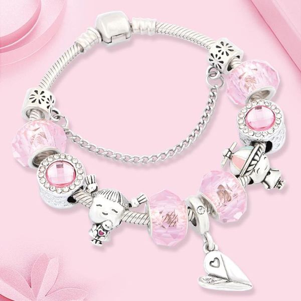 charm bracelets drop lovely pink crystal diy bracelet antique silver boys girl heart bead for women birthday gift, Golden;silver
charm bracelets drop lovely pink crystal diy bracelet antique silver boys girl heart bead for women birthday gift, Golden;silver
